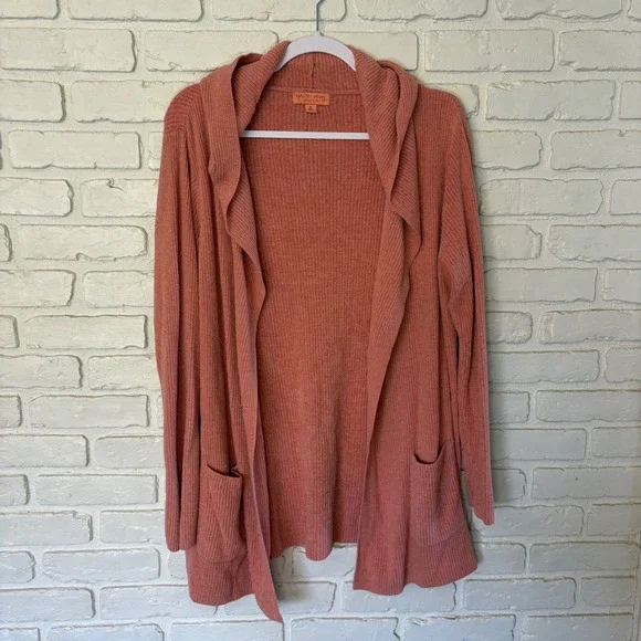 Barefoot Dreams CozyChic Ultra Light Hooded Cardigan Women's Size XL - Picture 3 of 6